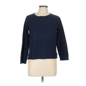 Everlane Navy Cotton/Cashmere 3/4 Sleeve Crew Neck Knit Top L
